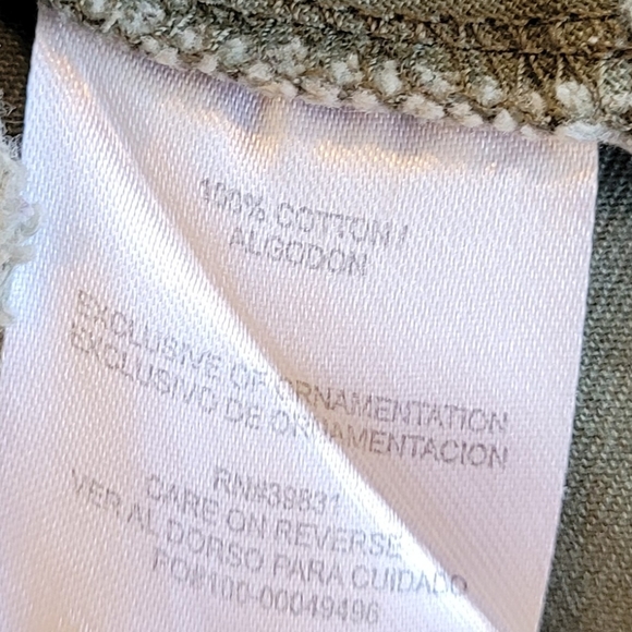 Democracy Jacket Olive Green Denim Long Sleeve With Peplum & Epaulettes … - Picture 8 of 11